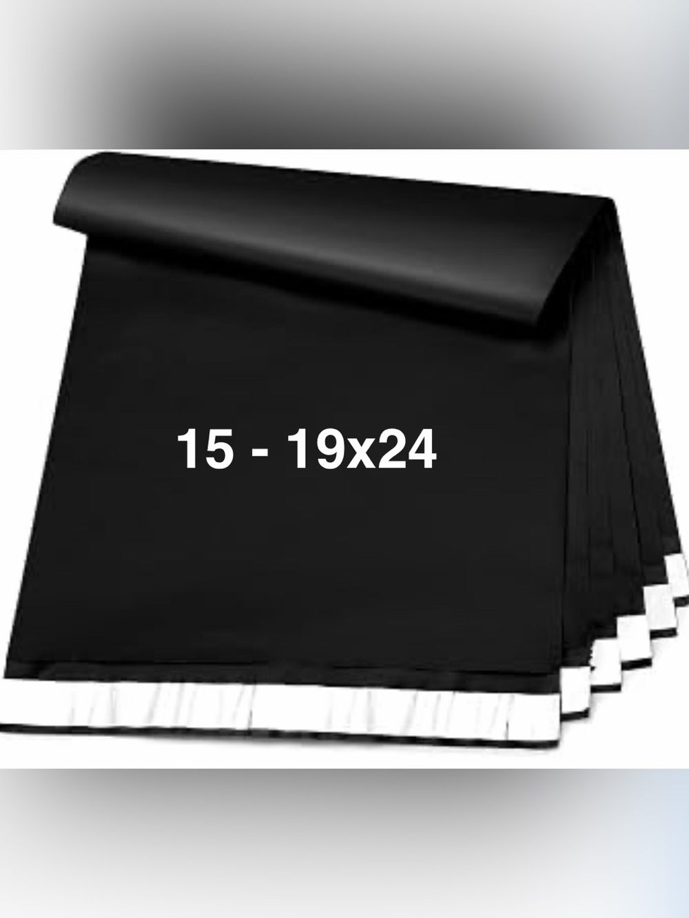15 Black Poly Mailers - 19x24 in